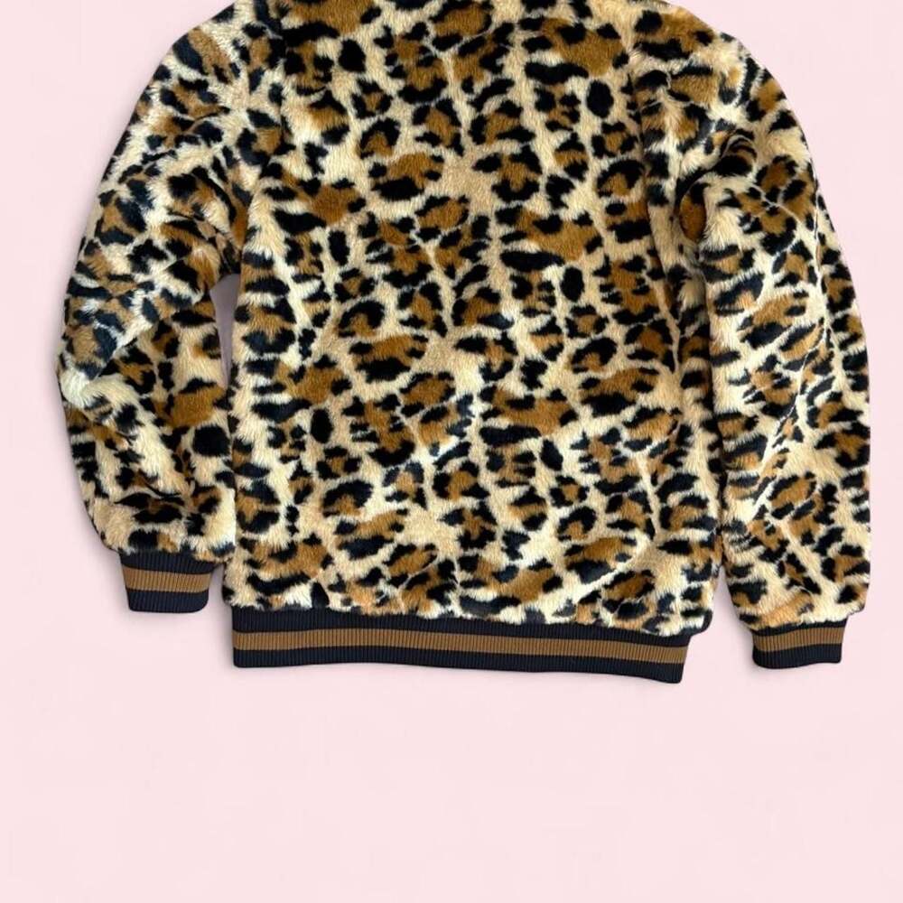 FX JC Woman Leopard Print Faux Fur Bomber Jacket - Picture 2 of 3